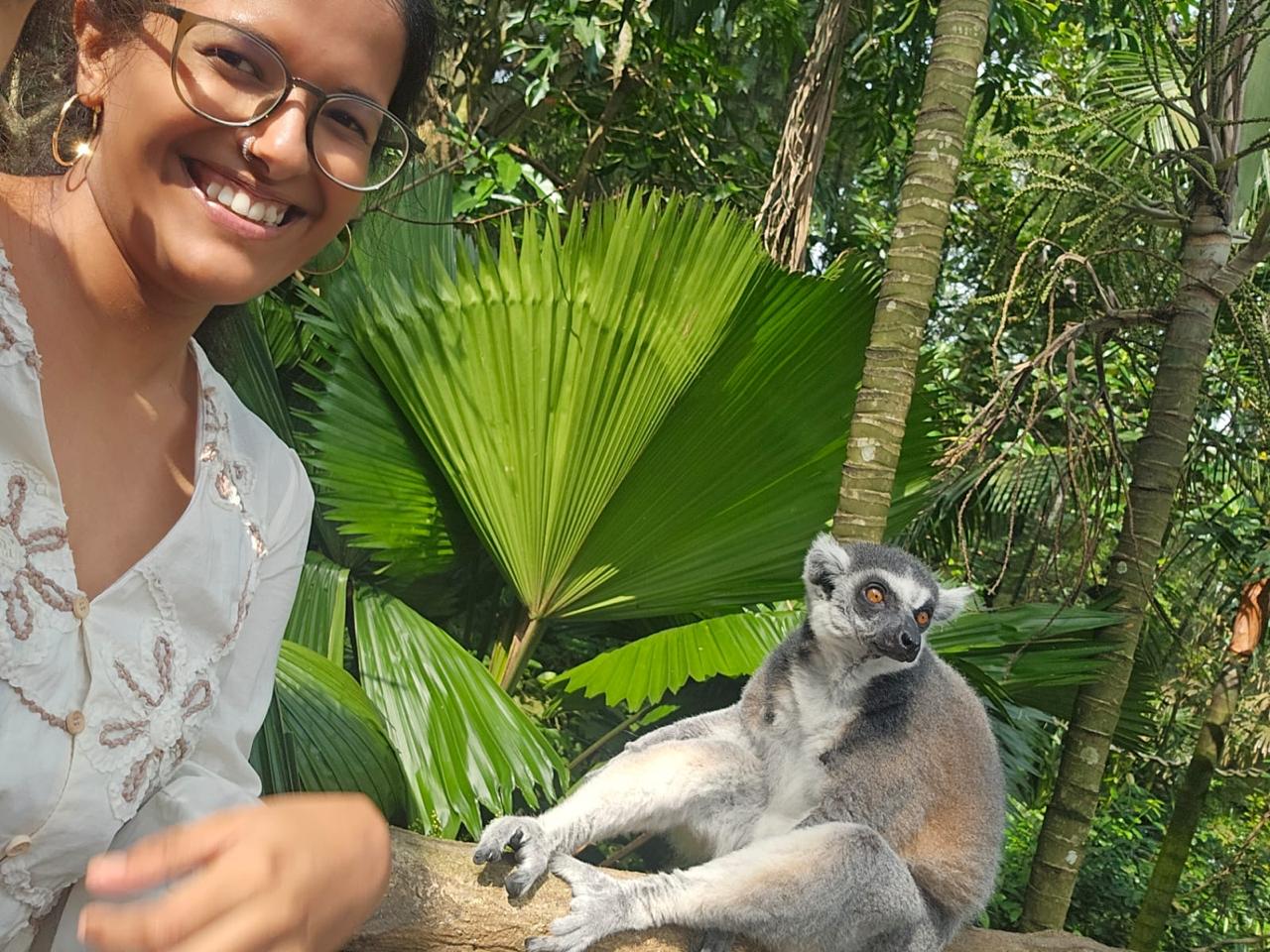 Namira Shabnam with a lemur